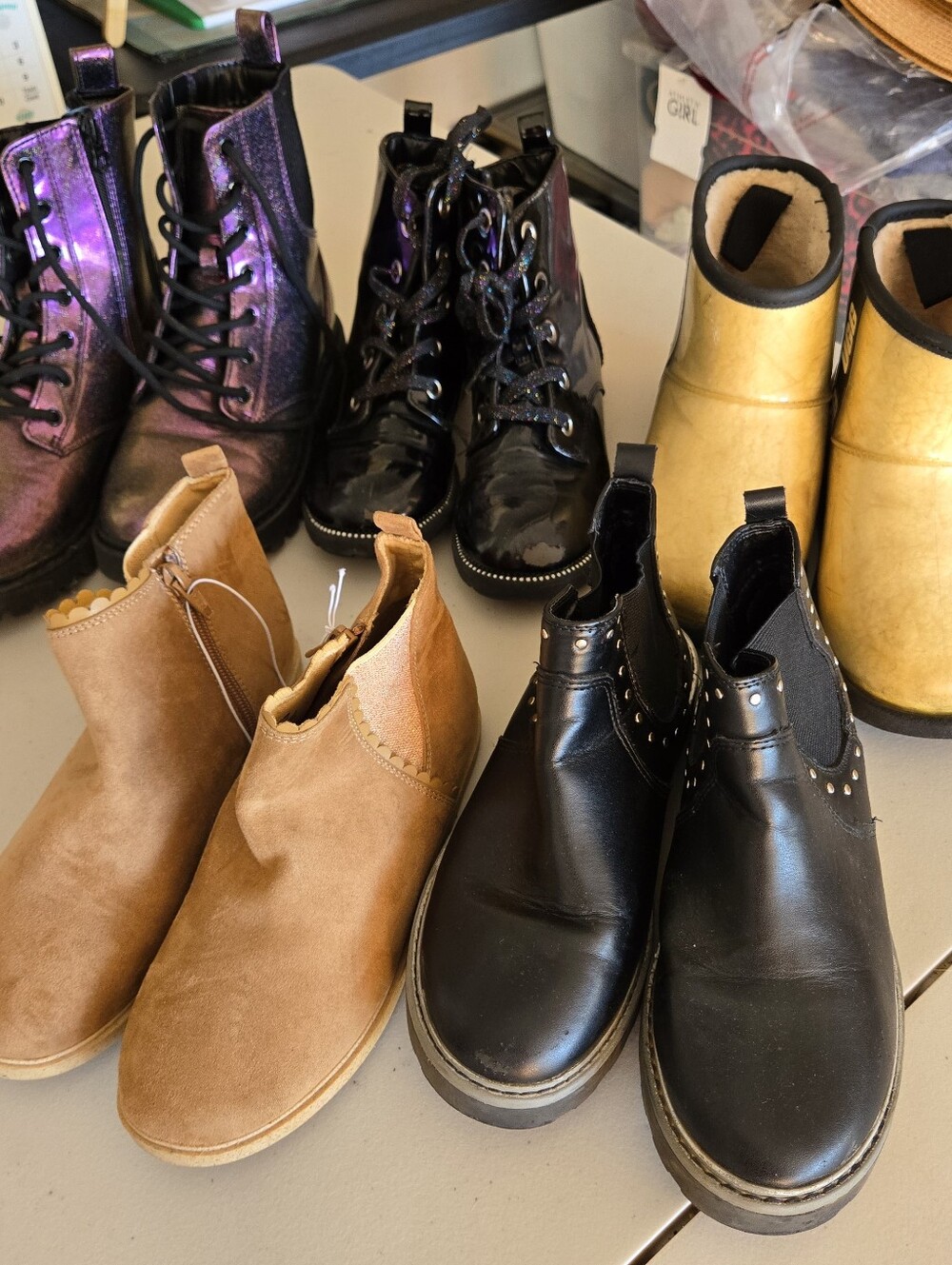 Size 3 Big Kids Bundle Lot of 5 pairs of boots